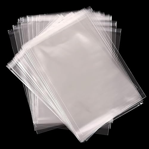 A5 Clear Self-adhesive Bags 100 Pack, 15.5X21CM Self Sealing Cellophane Display Bags/Sealable Bags, Food Safe, Cello OPP for 