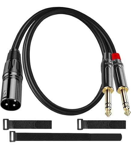 Amazon.co.jp: XLR オス - デュアル 6.35mm オス ステレオ マイク