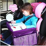 YUMSUM 赤ちゃん ベビーカー 給餌ダ 車内 チャイルドシート 子供 用 トレイテーブル 防水 折りたたみ お絵かき台 食事台 お遊び台 渋滞 長時間ドライブのお供 サイドメッシュポケット (パー