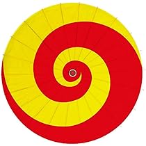 Amazon.co.jp: 雑貨の一角 和傘 踊り傘 舞傘 紙傘 尺二 赤黄色渦巻