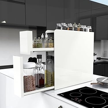調味料ラック　スパイスラック　キッチンラック ホワイトウォッシュ Amazon｜川口工器 スパイスラック ホワイト (4杯) 日本製 18754