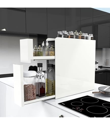 ママ倉隠せる調味料ラック 2段幅14.4cm 奥行50cm高さ46.5cm皓白色 Amazon｜ママ倉 隠せる調味料ラック 2段 幅14.4cm 奥行35.5cm 高