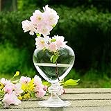 SHINA 1個 デスクトップ ハート型 ガラス 水栽培ポット 観葉植物 水耕栽培植物 ホームデコレーション