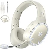 Gaming Headset, Wired and Wireless, Low Latency, USB 2.4 GHz, Bluetooth 5.3, Wired 3-Way Connection, Gaming Headphones, Detac