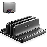 VAYDEER ノートパソコン スタンド PCスタンド 縦置き ２台収納 ホルダー幅調整可能 ABS樹脂製 タブレット/ipad/MacBook Pro Air 縦置き用 -ブラック