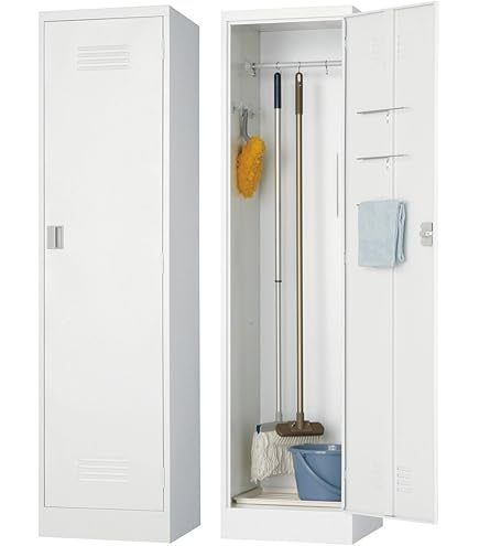 Amazon.co.jp: スチール製掃除用具入れ 幅60×奥行51.5×高さ179cm 1台