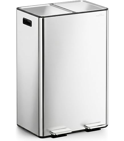 Amazon｜ゴミ箱 ダストボックス 2分別 ゴミ袋付き ペダル式 2x30L