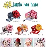 ジェイミーレイハット(jamie rae hats) フラワー付き柄物ベビーサンハット/紐付き帽子/子供用 2才～4才 A.ネイビー [並行輸入品]