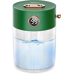 Joyhouse 加湿器 卓上 650ml 【ダブルノズル&デジタル残量表示】 除菌 次亜塩素酸水対応 USB充電式加湿…