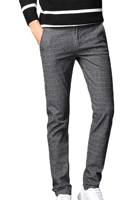 Amazon ゴルフ パンツ メンズ ストレッチ チノパン チェック ズボン スリム スキニーパンツ カジュアル 細身 美脚 ストリート ジーンズ ロングパンツ ビジネスパンツ28 グレー ロングパンツ 通販
