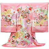 【お宮参り着物】【ピンク地系 毬とつづみに花柄】女の子 正絹 友禅 刺繍【風呂敷プレゼント/ギフト対応】