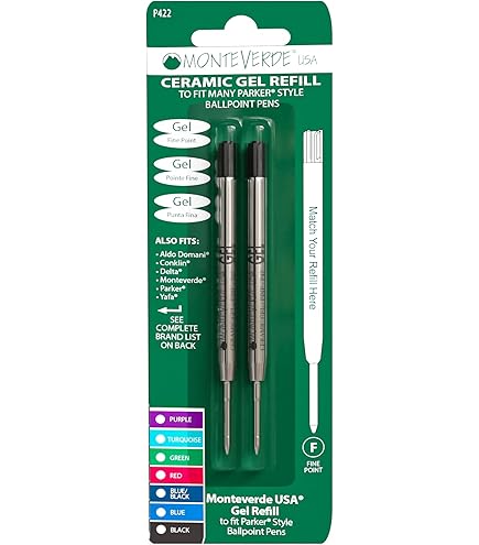 Japanese Auto Ballpoint Pen Refills - 0.7mm Needle Point Oil-Based Ink, Pack Of 5