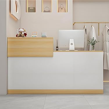 【ゆきちゃん専用】木製 受付カウンター 収納付き 幅120cm ホワイト　白 木製レジカウンター・受付カウンター_幅150cm_アンティーク