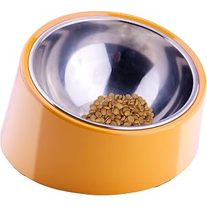 SuperDesign 犬 食器 猫 食器 ペット ボウル ステンレス 給食器 スタンド 傾斜がある 15度 食事をより気軽に メラミン製スタンド付き 滑り止め 取り外し可能 洗いやすい 食器洗濯機で洗える