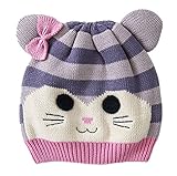 Yuelian(TM) 子供 キッズ 帽子 ネコ耳模様 ニットキャップ 赤ちゃん 防寒 ハット アウトドア 暖か お出かけ 秋冬 (Lサイズ)