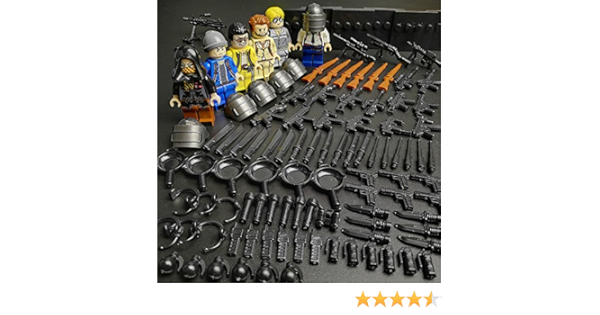 Amazon Co Jp Pubgミニフィギュア ミニフィグ 6体 銃 フライパン型 装備アイテム 装備アイテム 武器満載 ホビー 通販