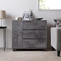 Amazon｜RASIK チェスト キャスター付き 引き出し 3段 棚 約幅75×奥行