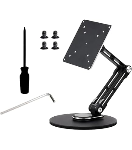 Kado Supporto Portatile Universale In Metallo Per Monitor, Telefono, Tablet E Fotocamera - Testa A Sfera 360°, Vite 1/4", VESA 75/100 Mm