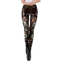 Women Steampunk Retro Leggings Comic 
