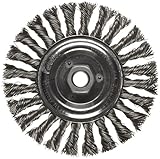 Weiler Dualife Standard Wire Wheel Brush, Threaded Hole, Steel, Partial Twist Knotted, 6" Diameter, 