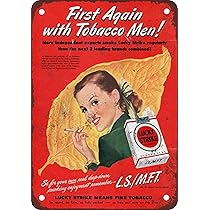 Amazon.co.jp: タバコの男性と最初のラッキーストライク レトロ