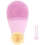 【加熱版】HANAMO 電動洗顔ブラシ 音波洗顔器 40°C加熱 洗顔ぶらし シリコン 秋冬 敏感肌対応 マッサージ 導入機能 毛穴ケア 角質除去 美肌 クマ解消 学生 女の子 IPX7完全防水 USB充電(ピンク)