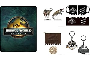 【Amazon.co.jp限定】ジュラシック・ワールド／復活の大地　スチールブック仕様　４Ｋ ＵＨＤ＋ブルーレイセット　オリジナルアクリルスタンド2体セット&マグカップ&ポーチ&メタルキーホルダー付きコレクション(ビジュアルシート3枚+ポストカード3枚セット付) [Blu-ray]