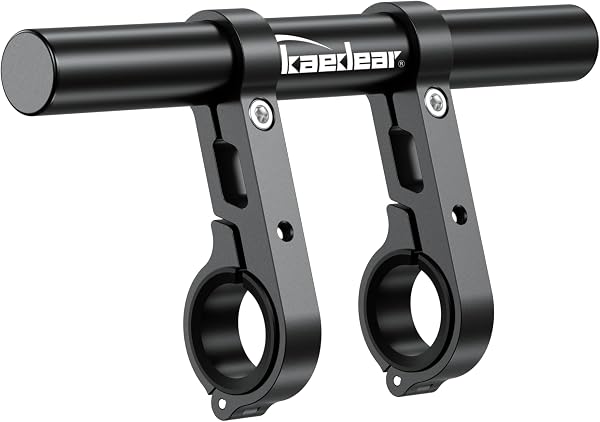 Kaedear(カエディア) バイク マルチバー クランプバー ステー ハンドル バー オートバイ スマホホルダー クランプ 径22mm 長さ203mm ハンドル径 32.0/28.6/25.4/22.0mm 二柱構造 クランプバーマウント KDR-H4W-BK (ブラック) - 1