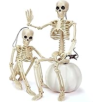Amazon | Haojiaho ハロウィン 骸骨 飾り 40cm 2点セット 関節