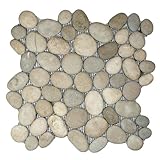 Java Tan Pebbleタイル1平方フィート。(メッシュマウント)