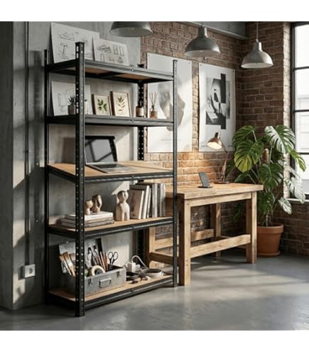 Amazon｜KIZAI 2台セット スチールラック 5段 幅90 奥行40 高さ180cm