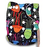 iZiv新生児1厚いおむつ付きオーガニック幼児防水/調整/再利用可能/洗えるポケット布おむつのフィット赤ちゃん0.5-3歳(カラフル)