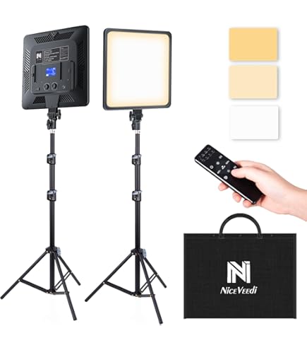 Amazon | NiceVeedi 2パック22W撮影用ライト LEDビデオライト
