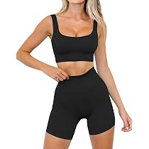 Ribbed Workout Set Crop Rib Tank 