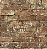 Chesapeake MAN20097 Oxford Brick Texture Wallpaper, Rust [並行輸入品]