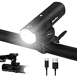 HLOMOM 自転車 ライト 防水 充電式 ロードバイク ライト,400/600/800ルーメン 自転車用ヘッドライト 2500mAh 6つ調光モード フロントライト 高輝度 防振 防眩機能 懐中電灯兼用 停電対応 地震対策 登山 夜釣り 日本語説明