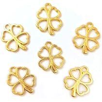 クローバー　チャームブレスレット　ブラック　四葉モチーフ＊美品 Amazon | ビーズクラブ チャーム クローバー シルバー 10個 K-008 1.7