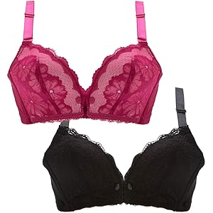 授乳ブラ マタニティブラ 前開き 大きいサイズ ノンワイヤー 2枚セット 延長ホック付き