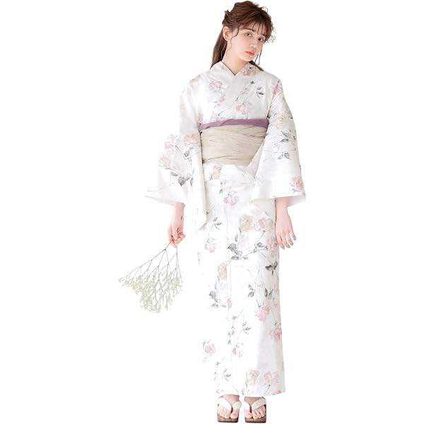 Amazon | （ディータ）Dita レディース 浴衣 5点セット ピンク 白 花柄