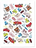 タックコーポレーション Disney カーズ 表ガーゼタオルケット 85×115cm 白 綿100% Z1825