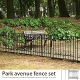 ブラック／Park avenue fence set 【フェンス】 ガーデン セット 【おしゃれ】 ヨーロピアン 高級感 シンプル 上品 庭 仕切り