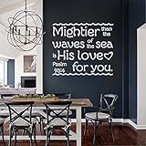 Battoo Psalm 93 4 Bible verse- Mightier Than the Waves of the Sea壁デカール引用ビニールレタリングマリンアンカーリビング寝室保育園子供壁