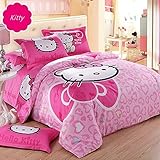 Hughapy? Big Red Bow Pink Red Love Hearts Hello Kitty Prints Girls Princess Character Cartoon Kids G