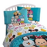 Disney Tsum Tsum 'Mash Up' Teal Microfiber 4 Piece Full Sheet Set