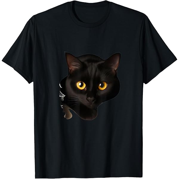 猫と毛糸玉デザイン Tシャツ 黒 黒ネコ【ブラック】半袖Tシャツ (kidsサイズ有り) | ビーアンキ