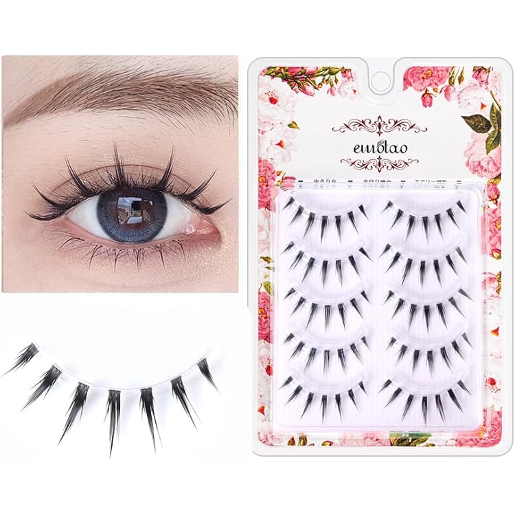 Amazon | mikiwi マンガまつ毛、クリアべースアニメまつ毛 4個入り