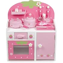 Amazon.co.jp: マザーガーデン おままごと キッチン 木製 いちごの