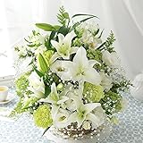 BunBunBee 旬のおまかせアレンジ「シルキーホワイト～リリー～M」