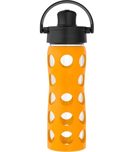 Lifefactory 12oz Glass Water Bottle With Active Flip Cap & Silicone Sleeve - Desert Rose - View #8