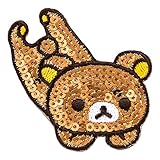 ミノダ リラックマ スパンコール刺繍デコシール リラックマ-リラックマ S04R8792